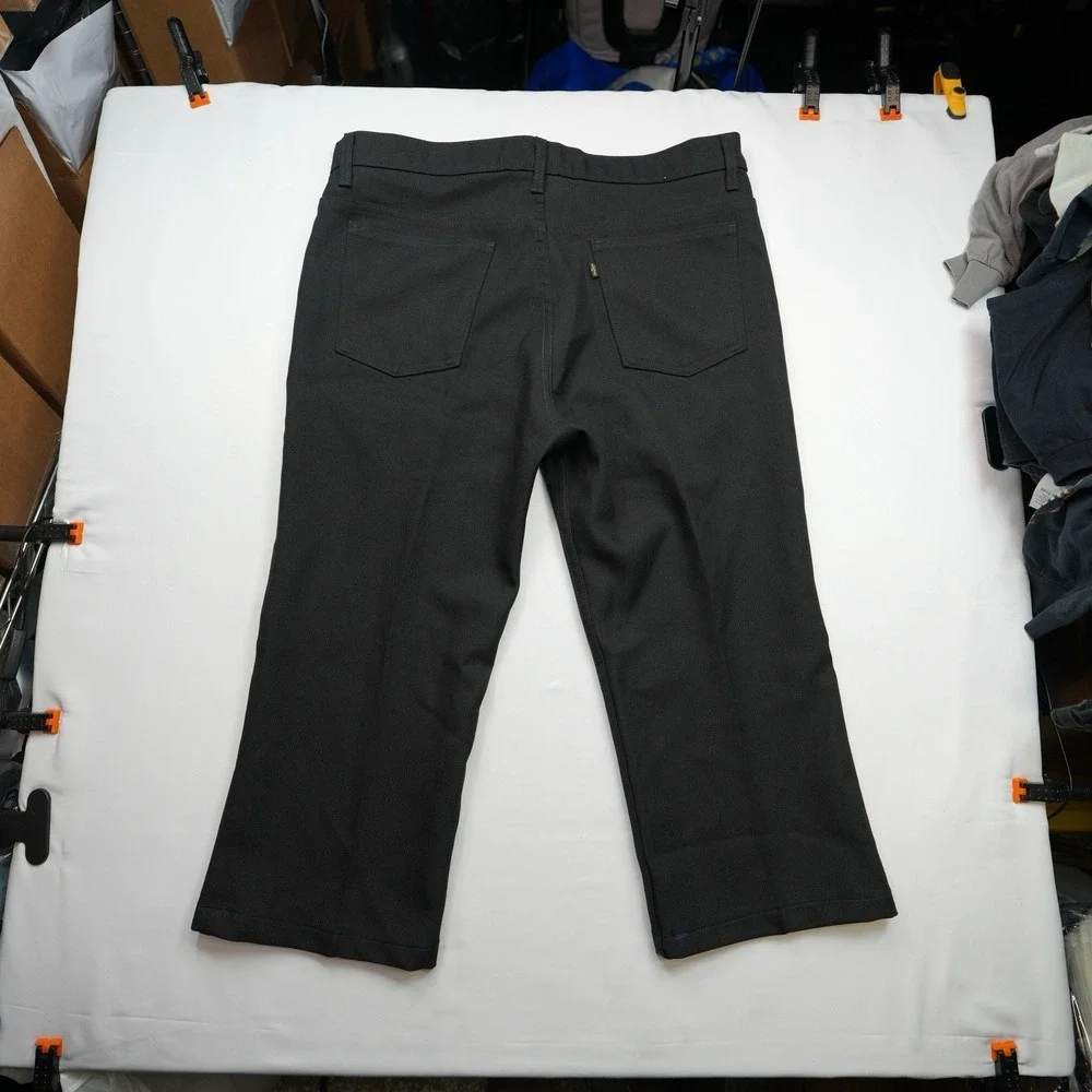 Vintage Levi's Sta-Prest Pants Mens 39X22 Black Polyester 90s VTG Black gold tab